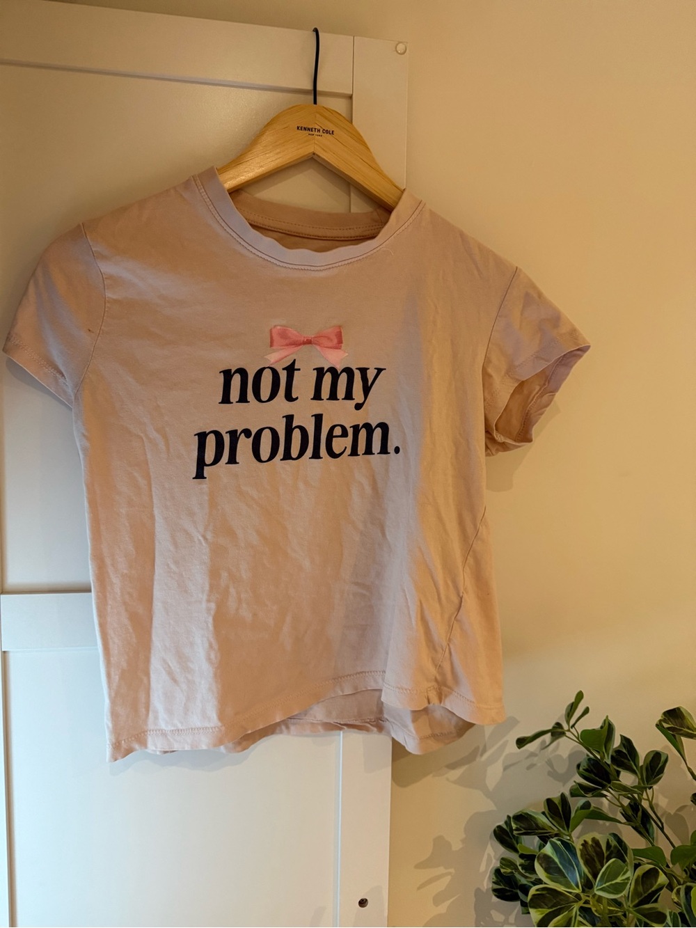 Ardene Pale Pink "not my problem." Crop Top